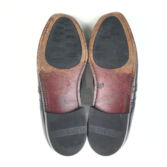FLORSHEIM Mens Leather Burgundy Wingtip Shoes 10 D main image 8